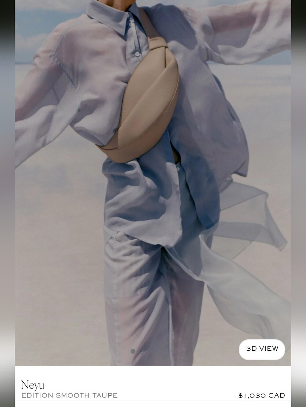 Polene Smooth Taupe Neyu Crossbody Belt Bag